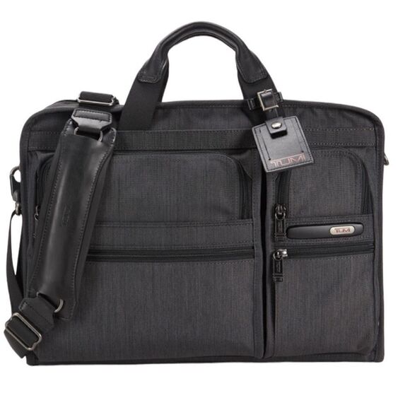 Tumi Handbags - Tumi Compact Large Screen Laptop Briefcase Grey Roomy Attaché